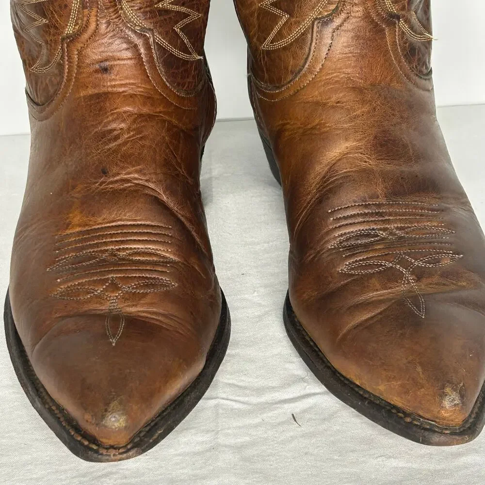 Great Western Men’s 11 M Brown Leather Cowboy Boots Western Pointed Toe